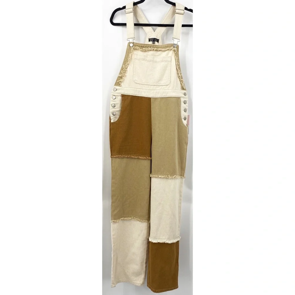 Blue Blush- NEW Color Block Overalls - Picture 3 of 9